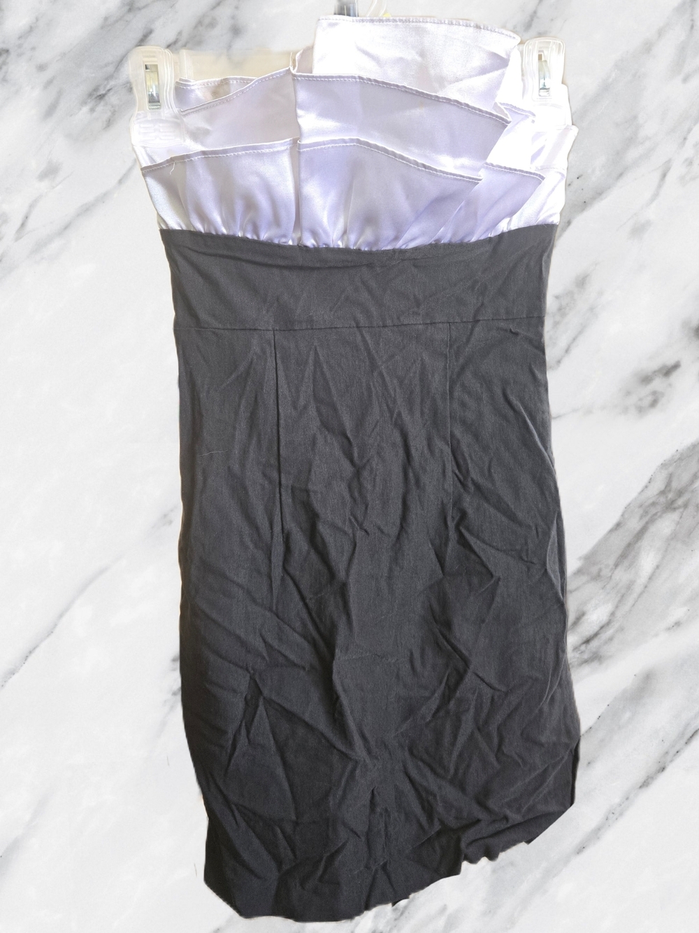 Strapless Two-Tone Mini Dress in Black and White